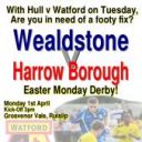 Next up – Harrow Borough @ The Vale Bank Holiday Monday