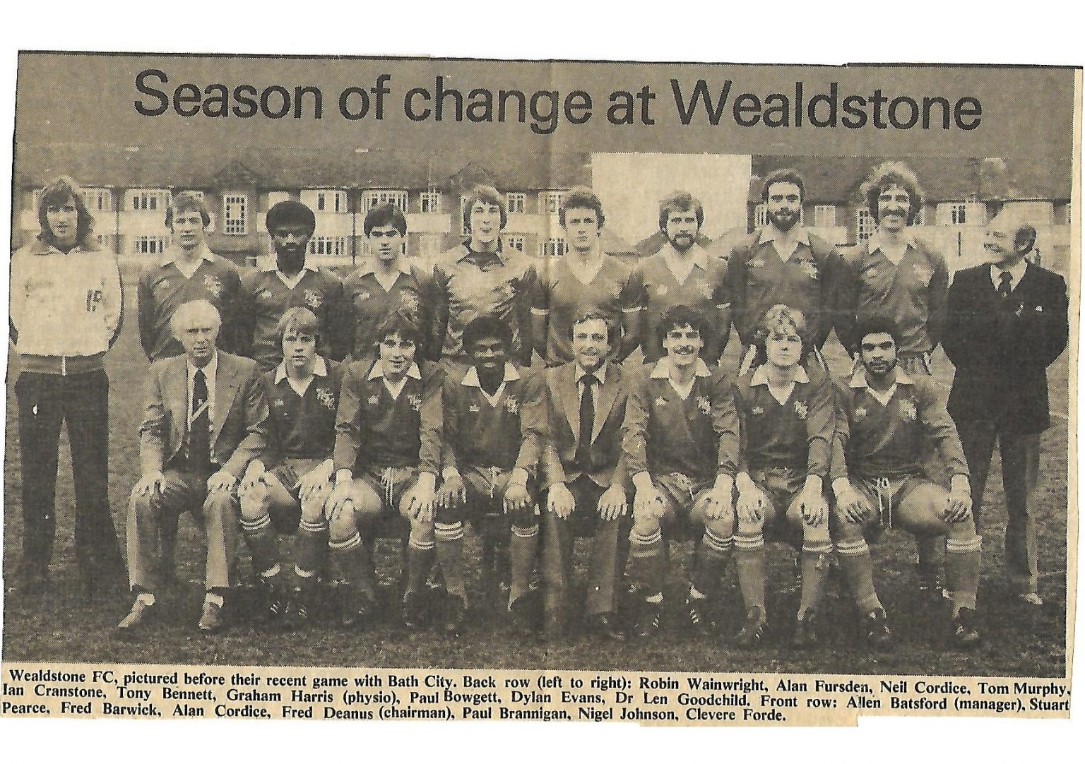 Wealdstone FC History First Team 1980 81